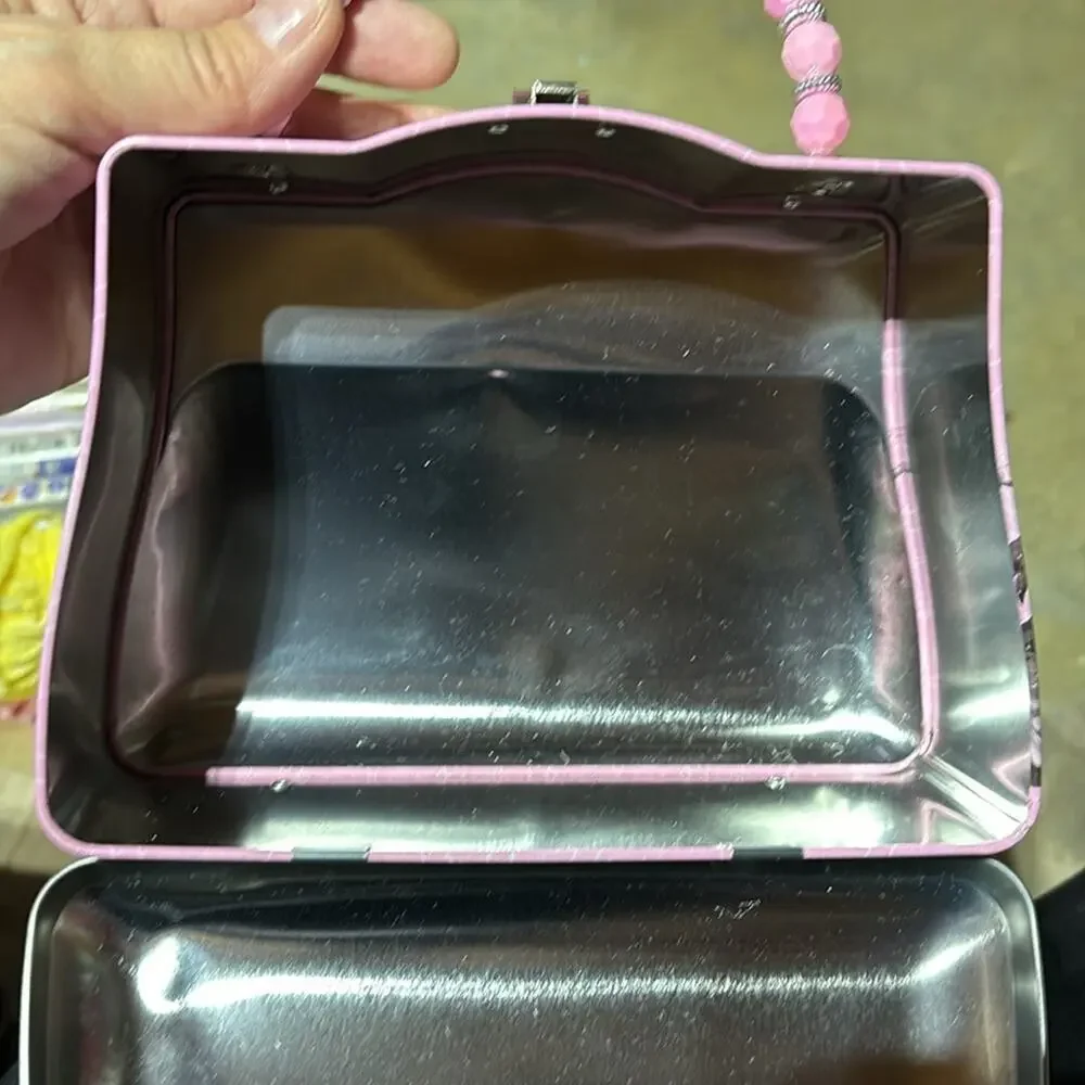 Disney princess metal tin purse storage container euc belle Cinderella rapunzel